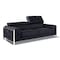 Homeroots 90" Black Italian Leather Solid Wood Sofa 720460 - alternate 8
