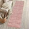 Jonathan Y Orton Distressed Ticking Stripe Non-Slip Machine-Washable Rose Clay/Cream 2 ft. x 8 ft. Runner Rug WSH519E-28 - alternate 1
