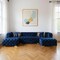 Homeroots Tufted Blue Velvet Modular U Shaped Sofa and Chaise Sectional With Toss Pillows 642271 - alternate 5