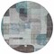 Homeroots 8' Teal Blue Gray And Charcoal Round Abstract Washable Indoor Outdoor Area Rug 604386 - alternate 8