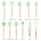 Megachef Mint Green Silicone and Wood Cooking Utensils, Set of 12 MGSP-540 - alternate 6