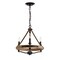 Vidalite Savannah 3-Light Rustic Farmhouse Style Chandelier, Natural Brown & Black Pendant Chandelier Light CE1013044 - alternate 1