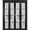 Sartodoors Sliding Closet Double Bi-fold Doors, Felicia 3312 Matte Black with Frosted Glass, Sturdy Tracks Mo FELICIA3312DBF-BLK-72 x 96 (4* 18x96) - alternate 1