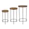Homeroots Set of Three 29" Black And Brown Round End Tables, 3PK 518014 - alternate 5