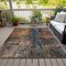 Homeroots 8' X 10' Blue Copper And Brown Abstract Washable Indoor Outdoor Area Rug 606059 - alternate 8