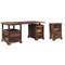 Homeroots 68" Dark Brown Solid Wood Writing Desk and Bookshelf Set With Four Drawers 634355 - alternate 9