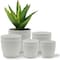Campior Plastic Plant Pots with Drainage, Home Decor Flower Pot, Stackable Design for Indoor, 10PK CMPWHT11 - alternate 1