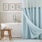 Homeroots Light Blue Sheer and Grid Shower Curtain and Liner Set 399760 - alternate 4