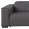 Homeroots 110" Dark Gray Top Grain Leather Reclining Metal USB Sofa 720308 - alternate 7