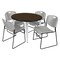 Regency Round Kahlo Breakroom Table W/ 4 Zeng Stack Chairs, 36 in W, 36 in L, Neo Walnut TPL36RNDNWCM44GY - alternate 1