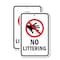 Signmission No Littering, 18'' X 24'' 2 Signs, Heavy Gauge Aluminum, 2PK A-1824-2PACK-2743 - alternate 1