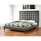 Homeroots Gray Solid Wood Queen Tufted Upholstered Velvet Bed 544754 - alternate 1