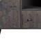 Homeroots 55in Dark Gray Carved Geometric Distressed Solid Wood Enclosed and Open Storage TV Stand 489509 - alternate 7