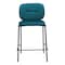 Homeroots Set of Two 25" Green and Black Velvet and Steel Counter Height Bar Chairs, 2PK 564999 - alternate 5