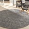 Homeroots 8' Dark Gray And Light Gray Round Geometric Indoor Outdoor Area Rug 550690 - alternate 8
