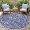 Homeroots 8' Plum And Ivory Round Geometric Washable Indoor Outdoor Area Rug 631397 - alternate 7