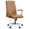 Leisuremod Evander Office Chair in Upholstered Leather and Iron Frame with Swivel and Tilt, Acorn Brown EO20LBRL - alternate 1