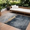 Homeroots 9' X 12' Blue Gray And Gold Abstract Washable Indoor Outdoor Area Rug 602997 - alternate 1