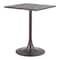 Homeroots 24" Black Wood and Steel Faux Terrazzo Pedestal Base Square Dining Table 572242 - alternate 1