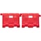 Electriduct 23inH x 31inL Stackable Water Filled Traffic Barrier, Red, 2pcs TC-EZ-WFB-STACK-MED-SET-RD-2PK - alternate 1