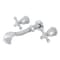 Kingston Brass Two-Handle Wall Mount Tub Faucet, Polished Chrome KS5021AX - alternate 1