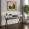 Homeroots 47" Taupe and Black Computer Desk With Two Drawers 333546 - alternate 8