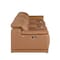 Homeroots 134" Chestnut Italian Leather Reclining Metal USB Sofa 720295 - alternate 8
