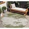 Homeroots 8' Olive Green Gray And Ivory Round Abstract Washable Indoor Outdoor Area Rug 599516 - alternate 1