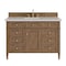 James Martin Vanities Brittany 48" Single Vanity, Pecan w/ 3 CM Siberian Silestone Top 655-V48-PCN-3SFR - alternate 1