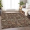 Homeroots 3' X 5' Chocolate Tan And Green Floral Washable Indoor Outdoor Area Rug 603407 - alternate 9