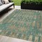Homeroots 5' X 8' Teal Blue Taupe And Beige Moroccan Washable Indoor Outdoor Area Rug 577218 - alternate 1
