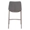 Homeroots Set of Two 26" Slate Gray and Brown Faux Leather and Steel Counter Height Bar Chairs 555683 - alternate 6