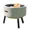 Pure Garden Outdoor Fire Pit 21 in Round Faux Concrete Firepit Wood Burning Fire Pit w/ Accessories 50-LG1477 - alternate 10