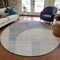 Homeroots 8' Silver Gray And Beige Round Geometric Washable Indoor Outdoor Area Rug 582730 - alternate 5