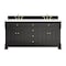 James Martin Vanities Brookfield 72 in. Double Vanity, Black Onyx, w/ 3 CM White Zeus Silestone Top 547-V72-BKO-3WZ - alternate 1