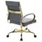 Leisuremod Benmar Leather Office Chair with Gold Frame, Grey BOG19GRL - alternate 6