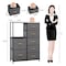 Homeroots 34" Gray and Black Steel and Fabric Seven Drawer Chest 484693 - alternate 4