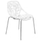 Leisuremod Modern Asbury Dining Chair with Chromed Legs, White AC16W - alternate 1