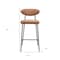 Homeroots Set of Two 29" Brown and Black Faux Leather and Steel Low Back Bar Height Bar Chairs, 2PK 564994 - alternate 6