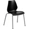 Flash Furniture Stack Chair, Plastic, Black, 17.25" H RUT-288-BK-GG - alternate 1