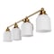 Jonathan Y Lydia 33.25" 4-Light Farmhouse Cottage Metal LED Vanity Light with Frosted Glass Shades, Brass Gold JYL7552B - alternate 7