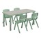 Flash Furniture 5 PC Plastic Activity Table and 4 Chairs Set, 10.5 inSeat Height-Sage YU-YCY-060-0034-RECT-TBL-SAGE-GG - alternate 7