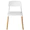 Fabulaxe Modern Plastic Dining Chair Open Back with Beech Wood Legs, White Set of 4 QI004222.WT.4 - alternate 6