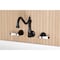 Kingston Brass Two-Handle Wall Mount Tub Faucet, Matte Black KS1020BPL - alternate 5