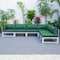 Leisuremod Chelsea 6-Piece Patio Sectional Weathered Grey Aluminum With Green Cushions CSWGR-6G - alternate 10
