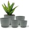 Campior Plastic Plant Pots with Drainage, Home Decor Flower Pot, Stackable Design for Indoor Outdoor Use, 5PK CMPGRY5 - alternate 1