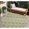 Homeroots 8' Artichoke Green Gray And Ivory Round Moroccan Washable Indoor Outdoor Area Rug 594294 - alternate 1