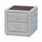 Baxton Studio Cadmus Modern Light Grey Channel-Tufted Fabric 2-Drawer Nightstand 254-13994-ZORO - alternate 1