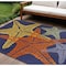Homeroots 6' X 9' Blue Yellow And Orange Starfish Indoor Outdoor Area Rug 546870 - alternate 8