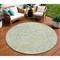 Homeroots 8' Artichoke Green And Fern Green Round Abstract Washable Indoor Outdoor Area Rug 588464 - alternate 1